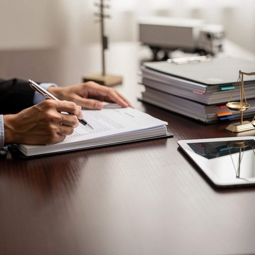 Krikorian & Associates legal team reviewing documents in their San Diego office